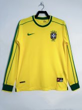 1998 Brazil Home Long Sleeve Fans Retro 1:1 Quality Soccer Jersey