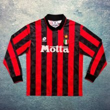 1994/1995 AC Milan Home Long Sleeve 1:1 Quality Retro Soccer Jersey