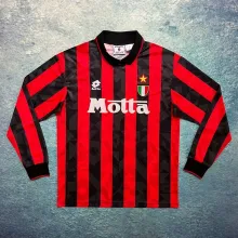 1994/1995 AC Milan Home Long Sleeve 1:1 Quality Retro Soccer Jersey
