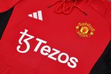 24/25 Manchester United Hooded Long Sleeved Red 1:1 Training suit