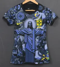24/25 Brazil Black Woman's  Fans 1:1 Quality Soccer Jersey