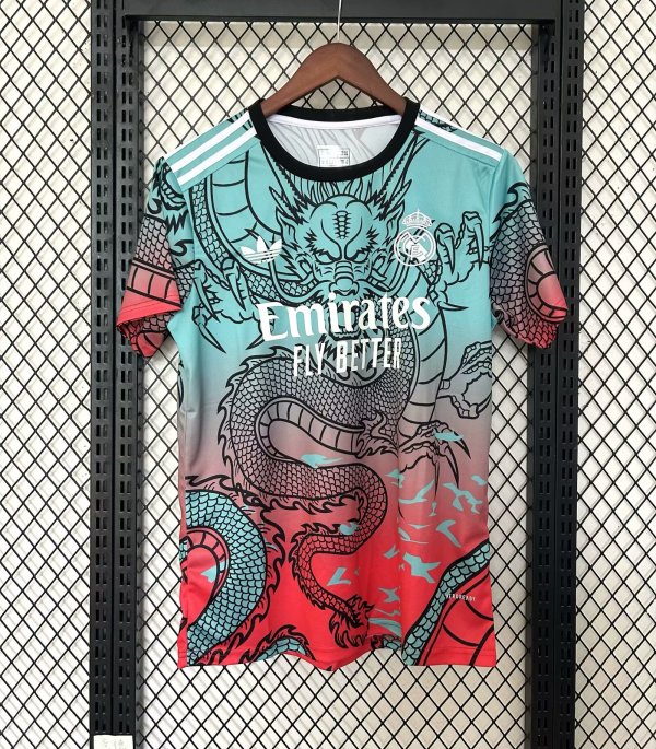 25/26  Real  Madrid Dragon Blue Fans 1:1 Quality Soccer Jersey