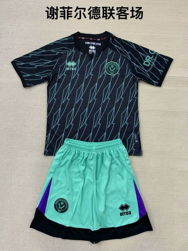 24/25 Sheffield United Wanderers Away Kids  Kits 1:1 Quality Soccer Jersey