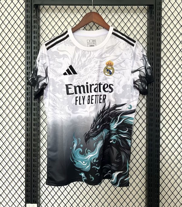 25/26  Real  Madrid Dragon White Fans 1:1 Quality Soccer Jersey