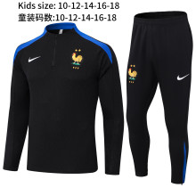 24/25 France Kids Black 1:1 Quality Training Jersey