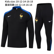 24/25 France Kids Black 1:1 Quality Training Jersey