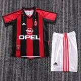 1998/1999 AC Milan Home Kids kits Retro 1:1 Quality Soccer Jersey