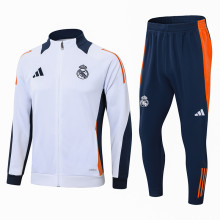 24/25  Real Madrid White Training Tracksuit 1:1 Quality Training Jersey
