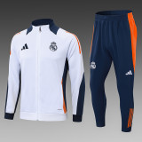 24/25  Real Madrid White Training Tracksuit 1:1 Quality Training Jersey