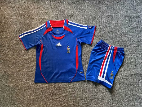 2006 France Home Kids Retro 1:1 Quality Soccer Jersey