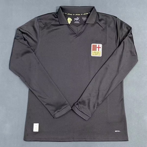 24/25 AC Milan 125th Anniversary Edition Black Long Sleeve Fans 1:1 Quality Soccer Jersey