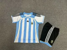 2006  Argentina Home Kids Retro 1:1 Quality  Soccer Jersey