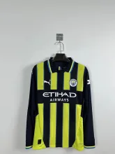 24/25 Manchester City Away Long Sleeve Player  1:1 Quality Soccer Jersey
