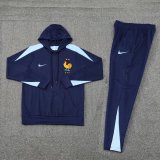 24/25 France Hooded Long Sleeved Blue1:1 Training suit