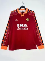 1998/1999 Roma Home Long Sleeve  Fans Retro 1:1 Quality Soccer Jersey