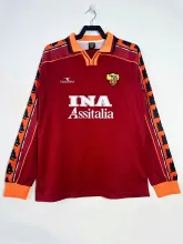 1998/1999 Roma Home Long Sleeve  Fans Retro 1:1 Quality Soccer Jersey