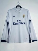 2016/2017  Real Madrid Home Long Sleeve Retro 1:1 Quality Soccer Jersey