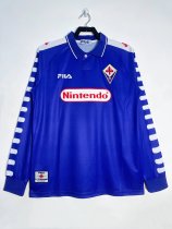 1998/1999 Fiorentina Home Blue Long Sleeve Fans Retro 1:1 Quality Soccer Jersey