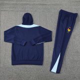 24/25 France Hooded Long Sleeved Blue1:1 Training suit