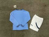 24/25 Manchester City Home Long sleeved Kids Kits 1:1 Quality Soccer Jersey