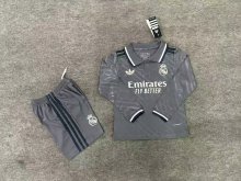 24/25 Real Madrid Third Long sleeved Kids Kits 1:1 Quality Soccer Jersey