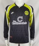 1995/1996 Dortmund Away Black Long Sleeve Fans Retro 1:1 Quality Soccer Jersey