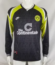 1995/1996 Dortmund Away Black Long Sleeve Fans Retro 1:1 Quality Soccer Jersey
