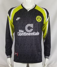 1995/1996 Dortmund Away Black Long Sleeve Fans Retro 1:1 Quality Soccer Jersey