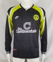 1995/1996 Dortmund Away Black Long Sleeve Fans Retro 1:1 Quality Soccer Jersey