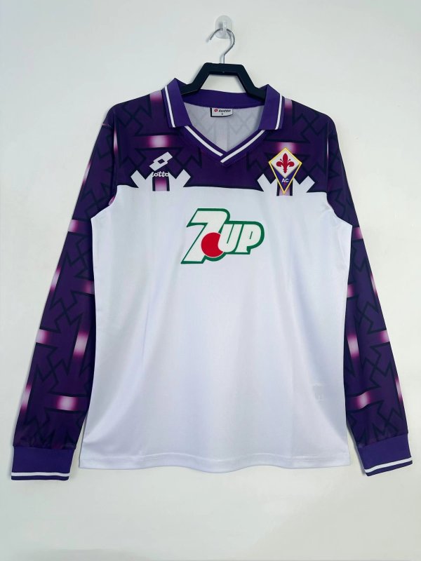 1992/1993 Fiorentina Away Long Sleeve Fans Retro 1:1 Quality Soccer Jersey