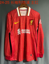24/25 Liverpool Home Long Sleeve Fans 1:1 Quality Soccer Jersey