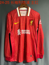 24/25 Liverpool Home Long Sleeve Fans 1:1 Quality Soccer Jersey