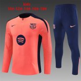 24/25  Barcelona Kids Orange Pink Player Version 1:1 Quality Training Jersey