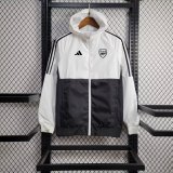 24/25 Arsenal White And Black Windbreaker