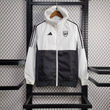 24/25 Arsenal White And Black Windbreaker