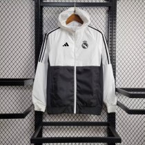 24/25  Real Madrid  White And Black Windbreaker