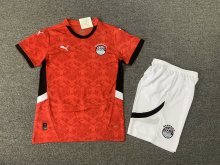 24/25 Egypt Home Red  Kids 1:1 Quality Soccer Jersey