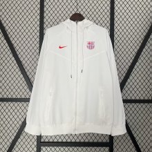 24/25 Barcelona White Windbreaker