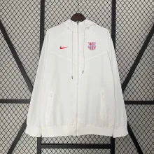 24/25 Barcelona White Windbreaker
