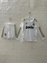 2011/2012 Real Madrid Home Long sleeves Kids Retro 1:1 Quality Soccer Jersey