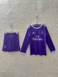 2016/2017 Real Madrid  Away Long sleeve Kids Retro 1:1 Quality Soccer Jersey