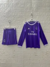 2016/2017 Real Madrid  Away Long sleeves Kids Retro 1:1 Quality Soccer Jersey