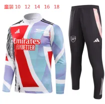 24/25  Arsenal Red and Blue Print Kids 1:1 Quality Training Jersey