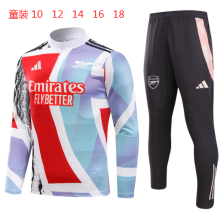 24/25  Arsenal Red and Blue Print Kids 1:1 Quality Training Jersey
