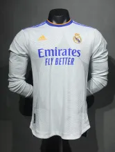 2021/2022 Real Madrid Home Long Sleeve Player Retro 1:1 Quality Soccer Jersey