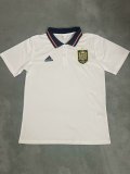 2024 Spain Polo shirt White Fans 1:1 Quality Soccer Jersey