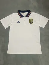 2024 Spain Polo shirt White Fans 1:1 Quality Soccer Jersey