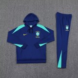 24/25 Brazil Hooded Long Sleeved Blue 1:1 Training suit