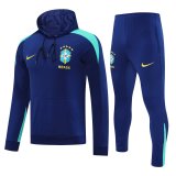 24/25 Brazil Hooded Long Sleeved Blue 1:1 Training suit