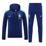 24/25 Brazil Hooded Long Sleeved Blue 1:1 Training suit